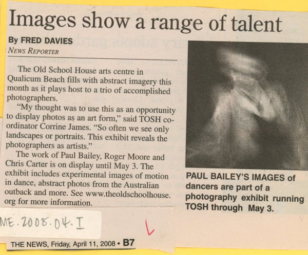 Images show a range of talent by Paul Bailey, Chris Carter, Roger Moore