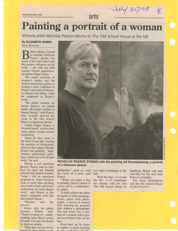 Painting a portrait of a woman by Nicholas Pearce, Elizabeth Hames