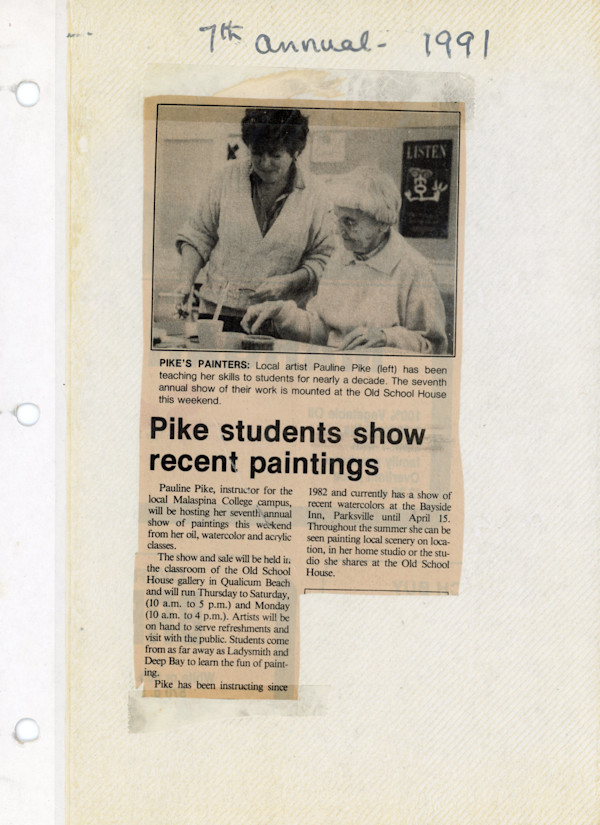 Pauline Pike personal archives 1991