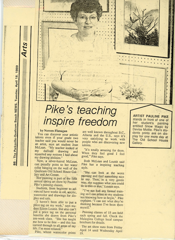 Pauline Pike personal archive 1989