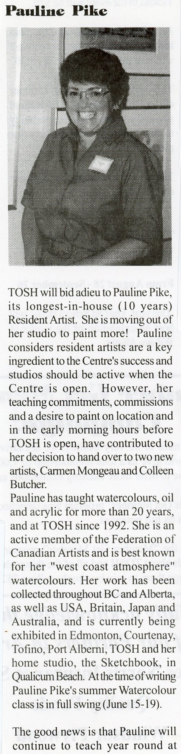 Pauline Pike personal archives 1998 by Mary Leigh Campbell, Bruce Cryer, Don Emerson, Kiff Holland, Joyce Kamikura, Carmen Mongeau, Mehdi Naimi, Muriel Patterson, Pauline Pike, Lorraine Veysey, Madrigal Singers