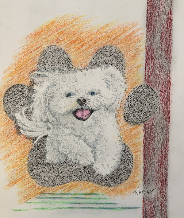 Fluffy Pup by Lydia Watson, WATSART  LLC
