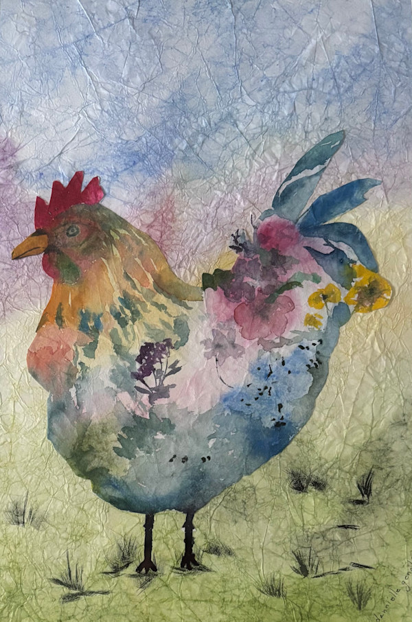 Portrait of a Happy Chicken by Dannielle Genovese