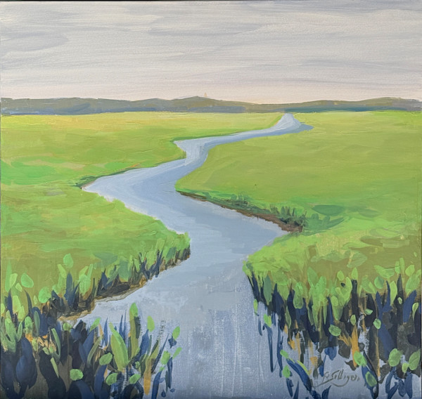 Low Tide Reverie or Sunlit Estuary by Patricia Silbiger