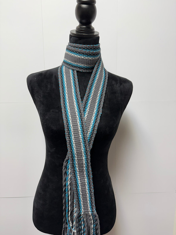 Grey & Turquoise Sash by Jill Hankins