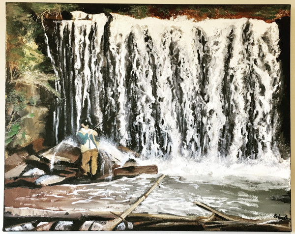 Fishing at Hoggs Falls by Cortney Crewe