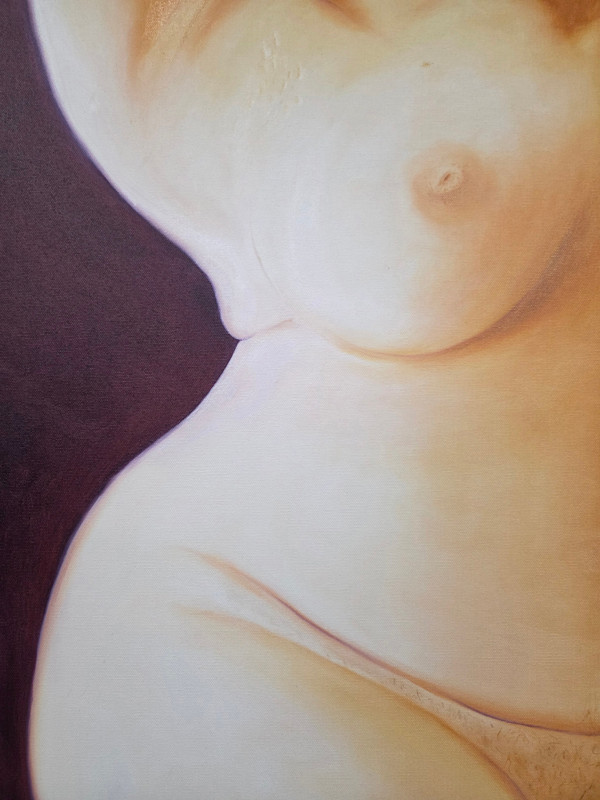 Tummy Rolls and Stretch Marks in Yellow Ochre by Corinne Yorks, Image 1.