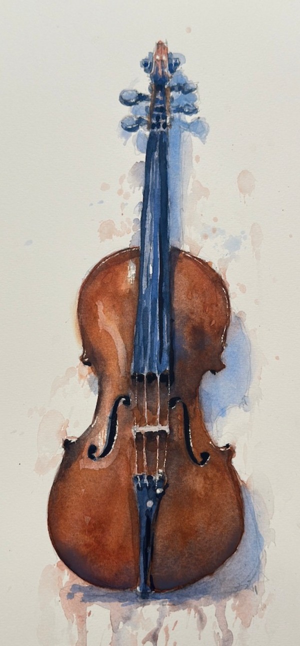 Grandfathers Violin Study by J Michael Gatlin