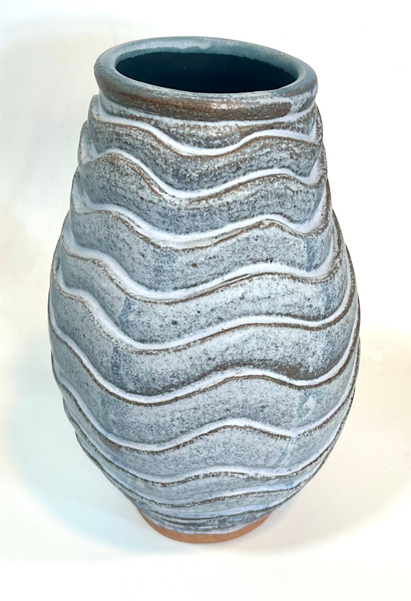 Wavey Vessel - Robins Egg - lrg by Tracy Dudley, Image 1.