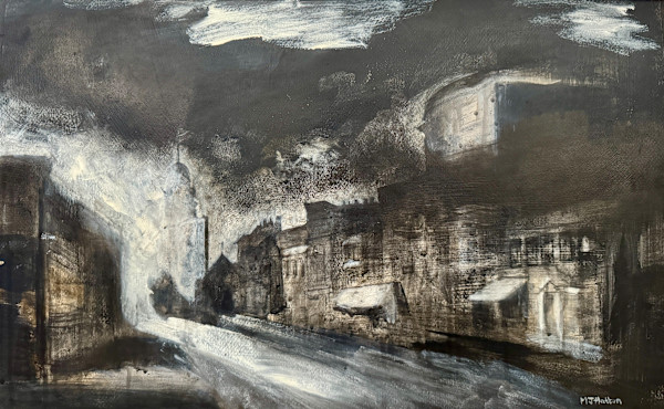 Lymington Hight Street Stormy Night by Mel Hatton