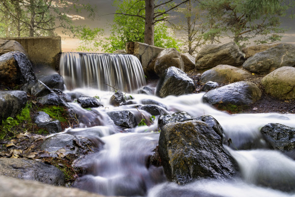 Hawrlack Waterfall - No Glass by Theresa Muth