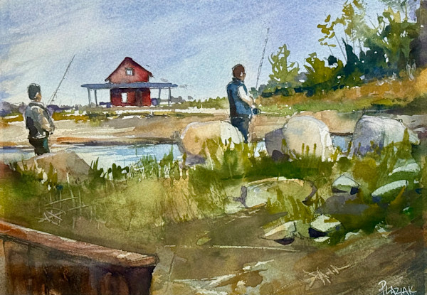 Fishin at the docks by Steven Plaziak