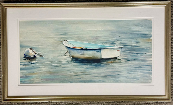 Skiff on mooring by Steven Plaziak