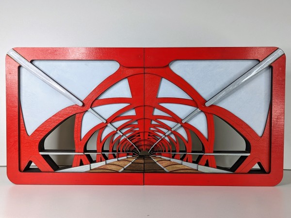 Calgary Peace Bridge (1st midsized rendition) by Wendy c. Lloyd @ The Make Bank Art Studio