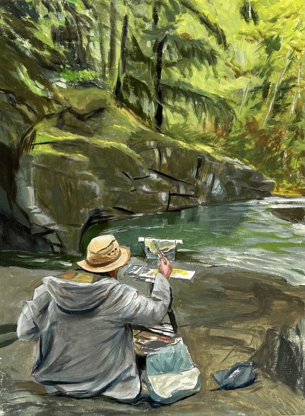 Jesse while Plein Air painting by David Vegt