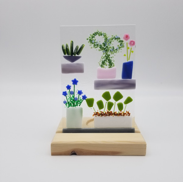 Planter Shelf Art,  Pink and Purple by Karin Danapas, Image 1.