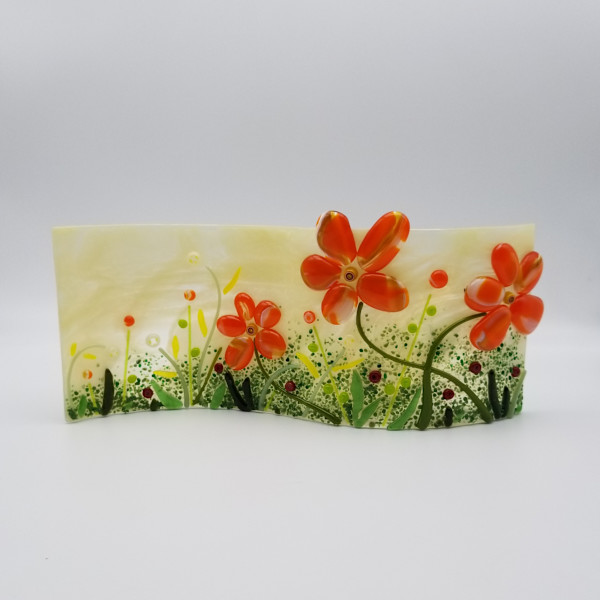 Orange Blossoms, Deep Red & Spring Green accents by Karin Danapas