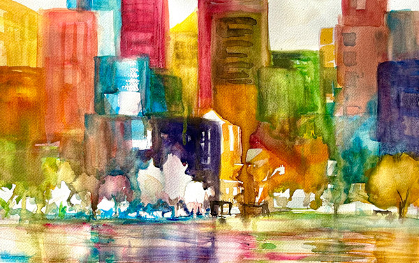 City Scape 1 by Linda Schooley