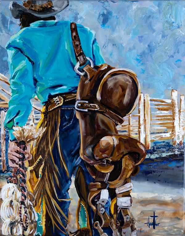 CoBear Bronc Buster - Print on Canvas by Heather Burris