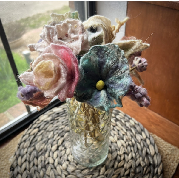 Felted flower bouquet by Giselle Williams