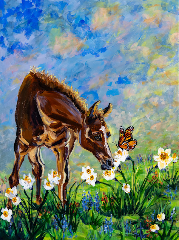 Foal ,Flower and Flutter by Heather Burris