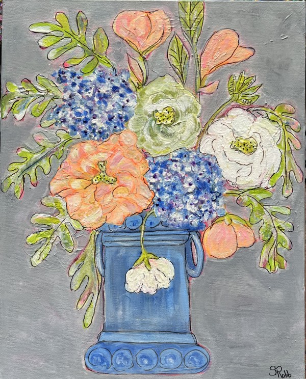 Flower In Blue Vase by Susie Robb