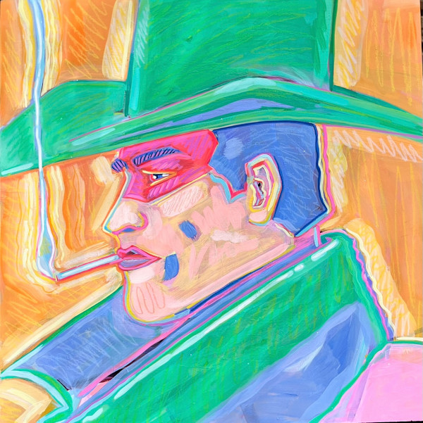 Smoking Cowboy (art print) by Carina Alvarado