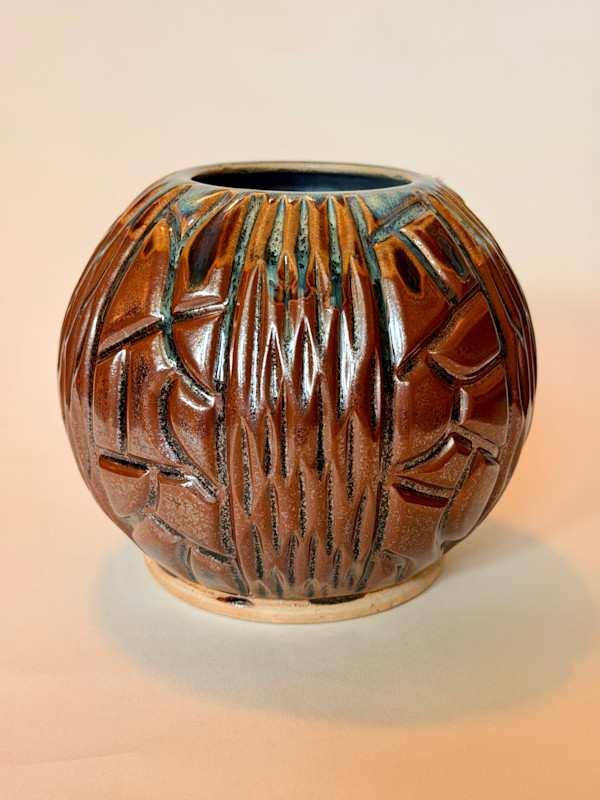 Carved Moon Vase by Stephanie Fenter