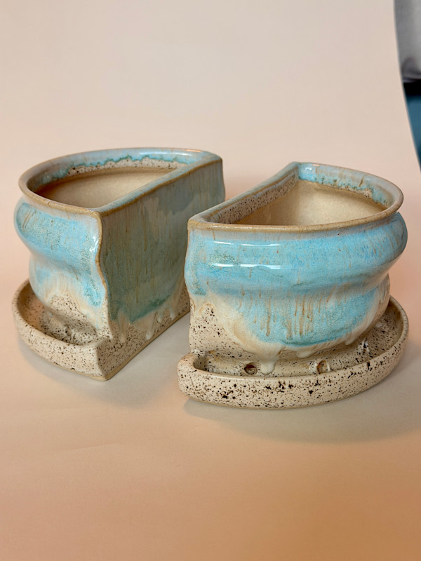 Robin's Egg Book End Planter by Stephanie Fenter