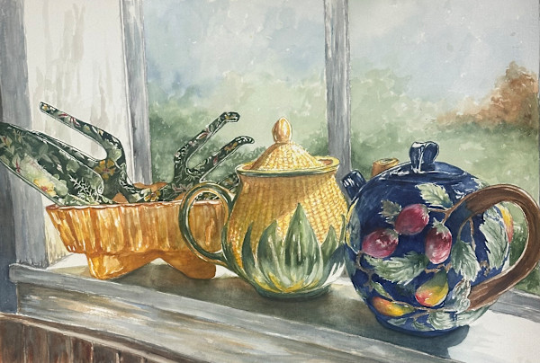 Windowsilll Teapots by Mollie Jones