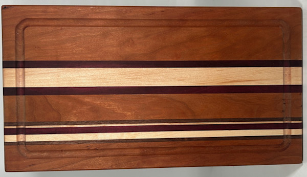 Striped Cutting Board with Juice Groove by Scott Levy, Image 1.