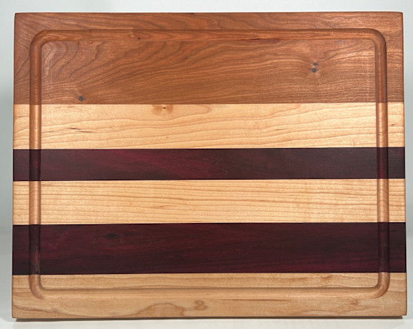 Striped Cutting Board with Juice Groove by Scott Levy, Image 1.