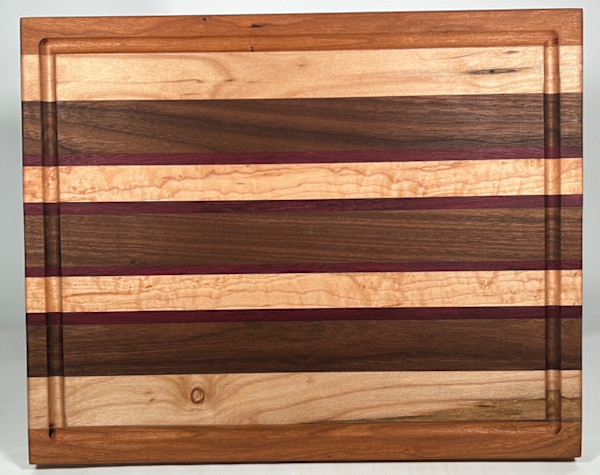 Striped Cutting Board with Juice Groove by Scott Levy, Image 1.
