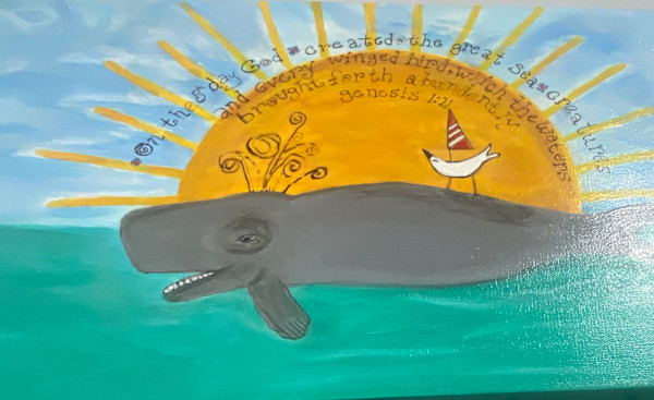 On the fifth day. Whale painting by Susie Robb