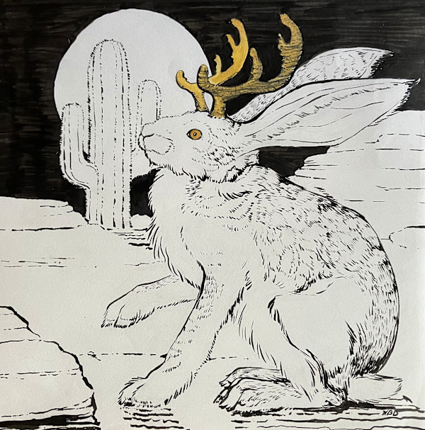 Moonlit Jackalope by Harmony Dybala