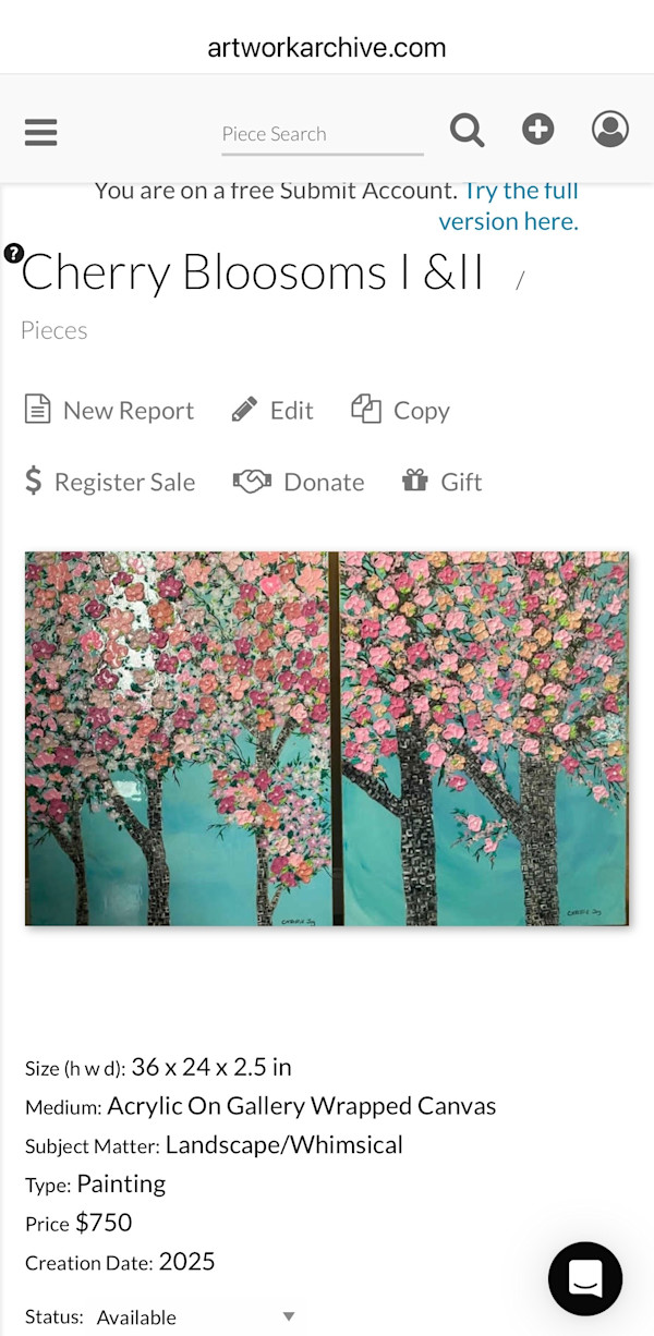 Cherry Blossoms I & II by Christie Joy