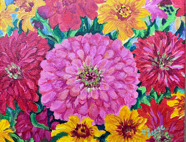 Zinnias by Liz Reese
