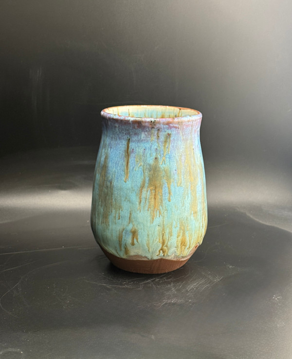 Chocolate Rainbow short vase by Nicole Nalbach, Image 1.