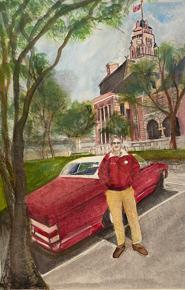 Chip and his 1970 LeSabre at the Waxahachie Courthouse by Marsha Blount