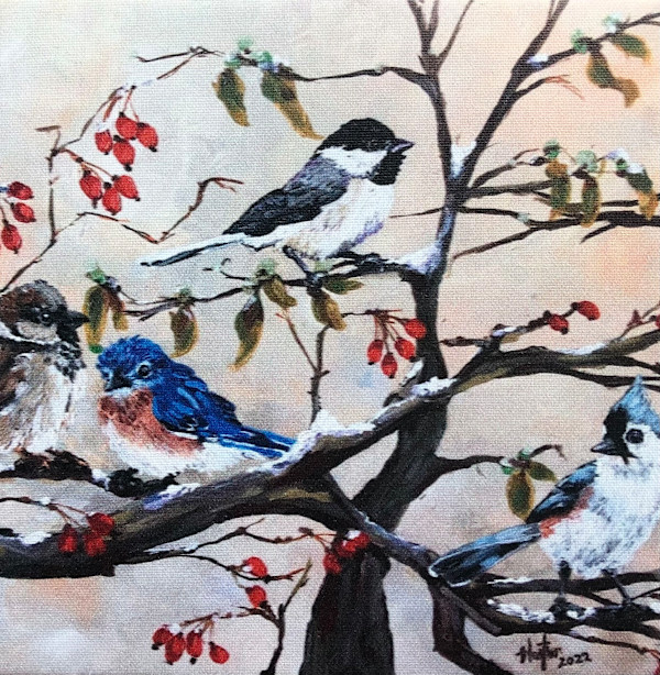 Wintry Feathered Friends by Heather Burris