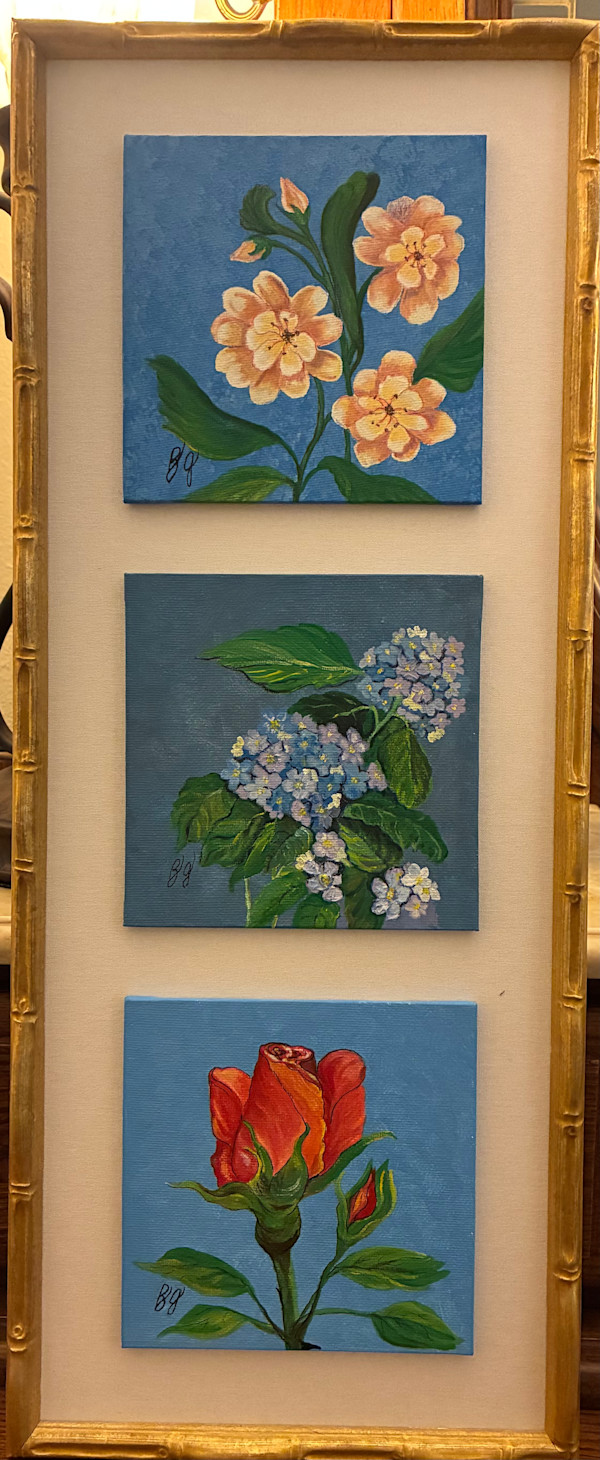 Triple Picture of Flowers by Brenda Green