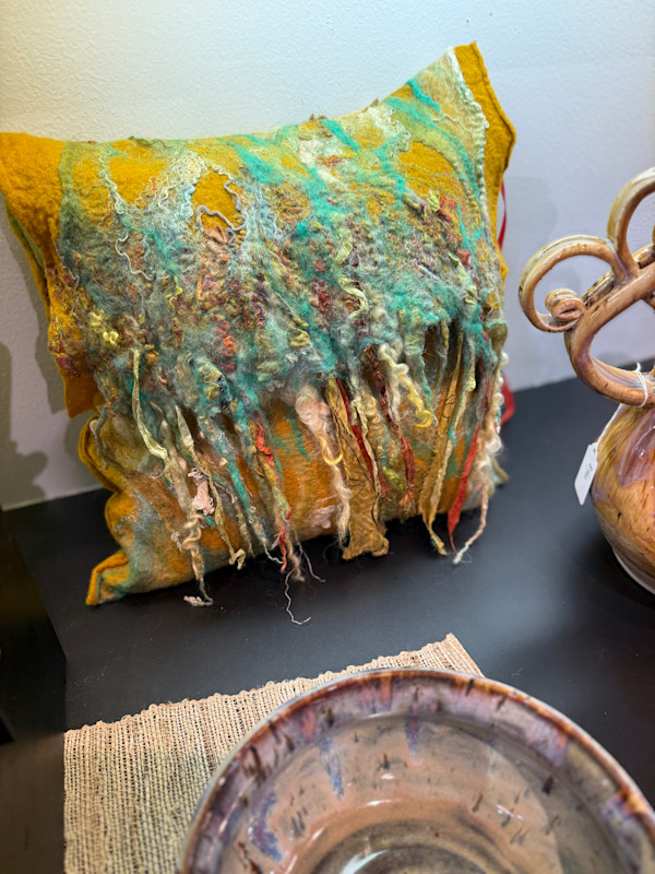 Felted pillow by Giselle Williams, Image 1.