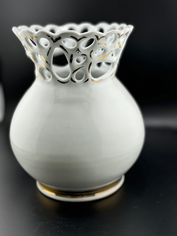 Fluted Lace-top Vase by Nicole Nalbach
