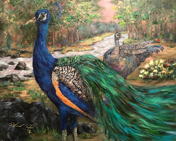 Peacock & Peahen - Giclee by Deborah Setser