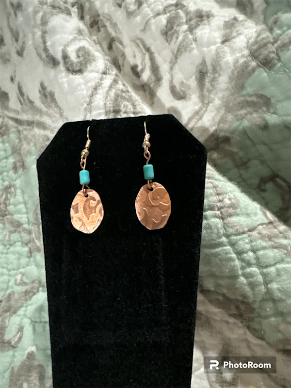 Copper Oval Earrings (sm) by Barbara Miller