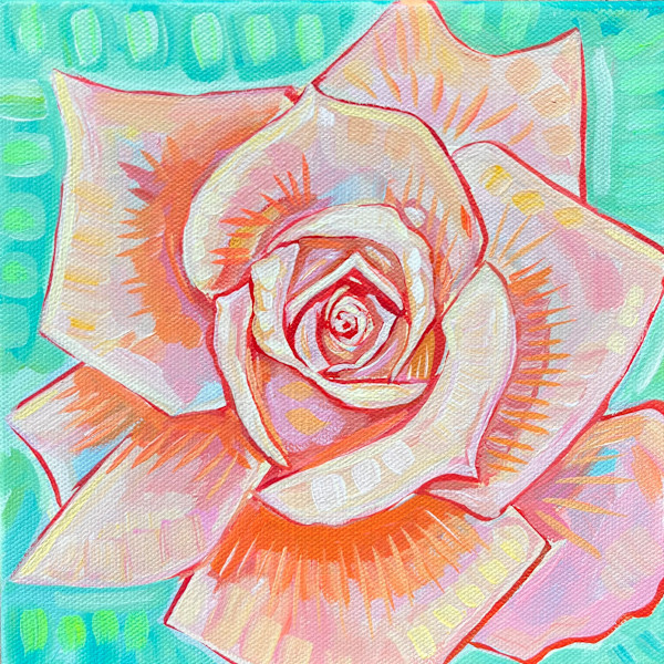 Pink Orange Rose by Carina Alvarado