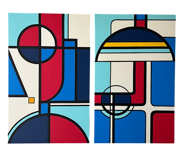 Pome & Phase Diptych by Ingrid Wolf