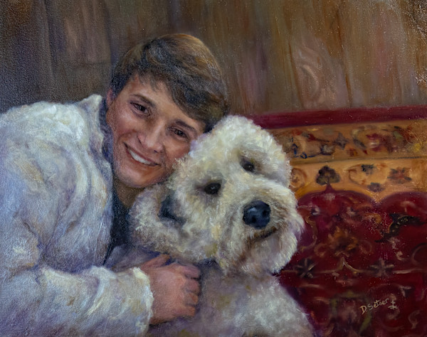 Teen with Dog by Deborah Setser