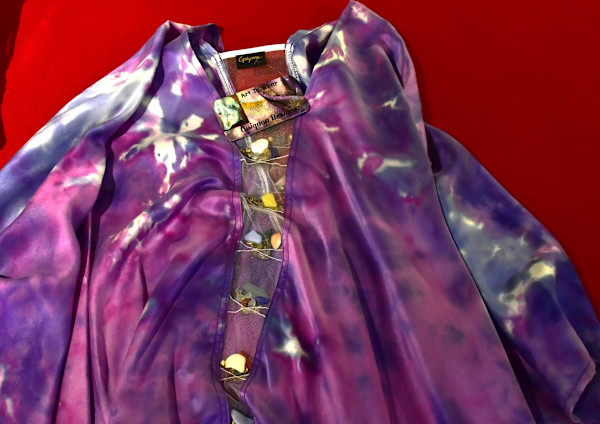 Tumbled glass and stone treasure top by Grace Valery Guignon