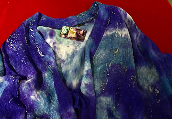 Hand dyed silk with gold accents by Grace Valery Guignon